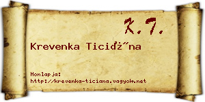 Krevenka Ticiána névjegykártya