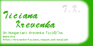 ticiana krevenka business card